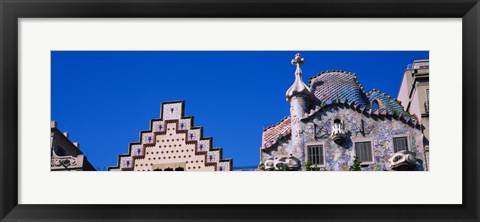 Framed Low angle view of a building, Casa Batllo, Passeig De Gracia, Barcelona, Catalonia, Spain Print