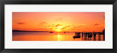 Framed Ocean sunset Bahamas Print