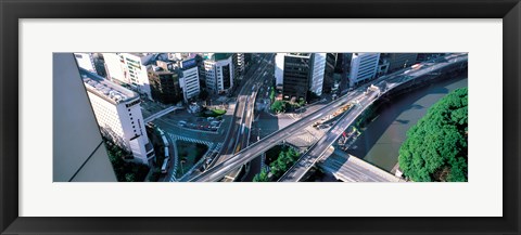 Framed Aerial Akasaka Tokyo Japan Print