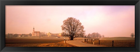 Framed Tree &amp; road Lansberg vicinity Germany Print