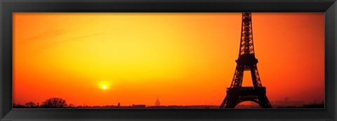 Framed Eiffel Tower sunrise Paris France Print