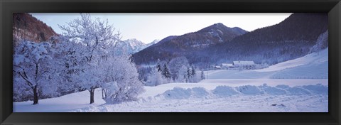 Framed Winter in Ramsau Germany Print