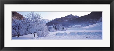 Framed Winter in Ramsau Germany Print