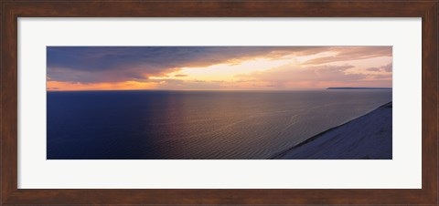 Framed Clouds over a lake at dusk, Lake Michigan, Michigan, USA Print