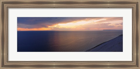 Framed Clouds over a lake at dusk, Lake Michigan, Michigan, USA Print