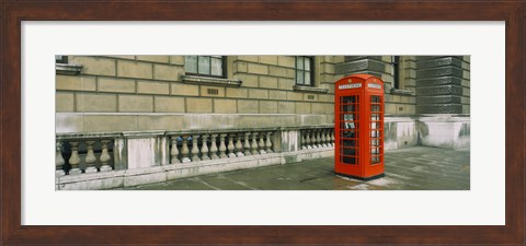 Framed Telephone booth at the roadside, London, England Print