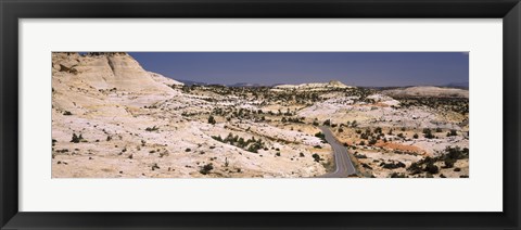 Framed Highway passing through an arid landscape, Utah State Route 12, Grand Staircase-Escalante National Monument, Utah, USA Print