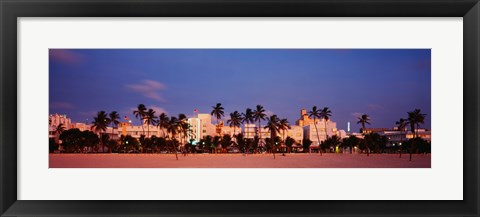 Framed Miami Beach at dusk, FL Print