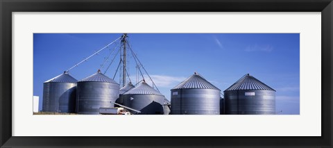 Framed Grain storage bins, Nebraska, USA Print