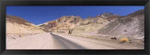 Framed Road passing through mountains, Artist&#39;s Drive, Death Valley National Park, California, USA Print