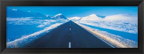 Framed Winter road Glencoe Scotland Print