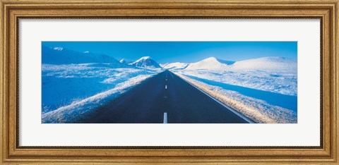 Framed Winter road Glencoe Scotland Print