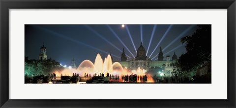 Framed Barcelona, Spain Lit Up at Night Print