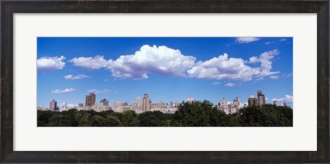 Framed Trees with row of buildings, Central Park, Manhattan, New York City, New York State, USA Print