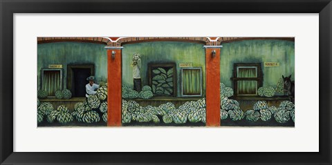 Framed Close Up of Mural on a wall, Cancun, Yucatan, Mexico Print