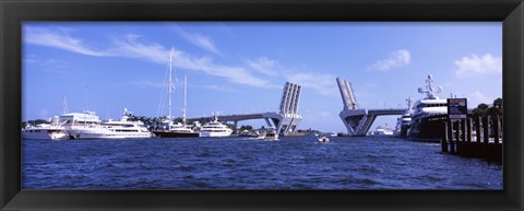 Framed Bridge across a canal, Atlantic Intracoastal Waterway, Fort Lauderdale, Broward County, Florida, USA Print