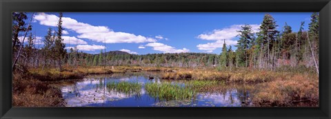 Framed Reflection of clouds in water, Raquette Lake, Adirondack Mountains, New York State, USA Print