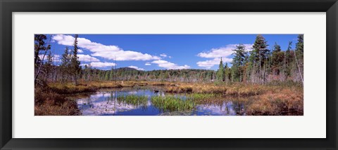 Framed Reflection of clouds in water, Raquette Lake, Adirondack Mountains, New York State, USA Print