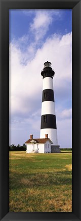 Framed Low angle view of a lighthouse, Bodie Island Lighthouse, Bodie Island, Cape Hatteras National Seashore, North Carolina, USA Print