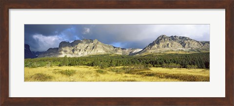 Framed Clouds over mountains, Many Glacier valley, US Glacier National Park, Montana, USA Print