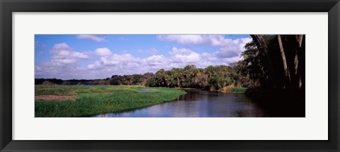 Framed Reflection of clouds in a river, Myakka River, Myakka River State Park, Sarasota County, Florida, USA Print