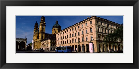 Framed Buildings at a town square, Feldherrnhalle, Theatine Church, Odeonsplatz, Munich, Bavaria, Germany Print