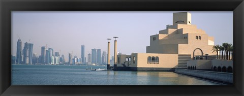 Framed Museum at the waterfront, Museum Of Islamic Arts, Doha, Ad Dawhah, Qatar Print