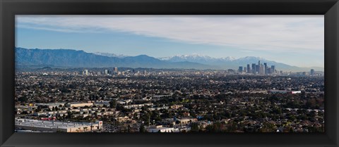 Framed High angle view of a city, Mt Wilson, Mid-Wilshire, Los Angeles, California, USA Print