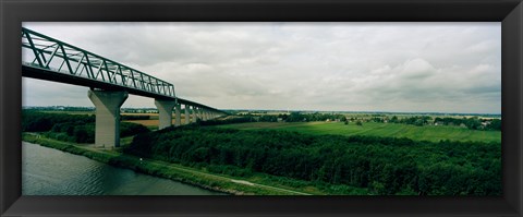 Framed Cantilever bridge across Kiel Canal, Kiel, Schleswig-Holstein, Germany Print