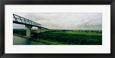 Framed Cantilever bridge across Kiel Canal, Kiel, Schleswig-Holstein, Germany Print