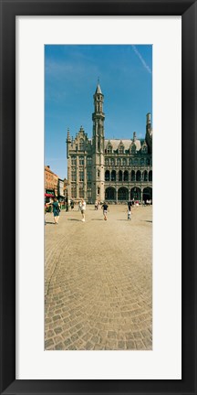 Framed Tourists at a market, Bruges, West Flanders, Flemish Region, Belgium Print