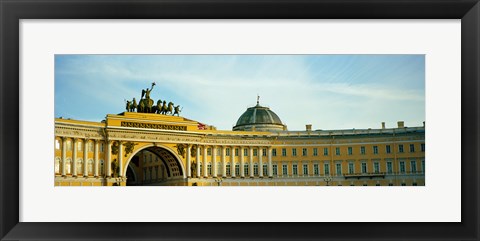 Framed Low angle view of a building, General Staff Building, State Hermitage Museum, Palace Square, St. Petersburg, Russia Print