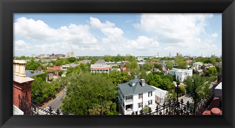 Framed High angle view of buildings in a city, Wentworth Street, Charleston, South Carolina, USA Print