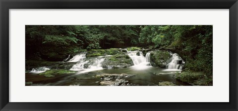 Framed Dingmans Creek flowing through a forest, Dingmans Falls Area, Delaware Water Gap National Recreation Area, Pennsylvania, USA Print