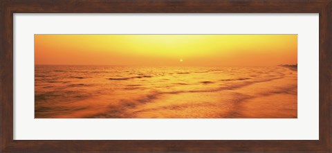 Framed Sunset over Gulf Of Mexico, Panama City Beach, Florida, USA Print