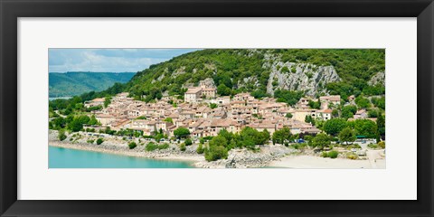 Framed Village on the Lake of Sainte-Croix, France Print