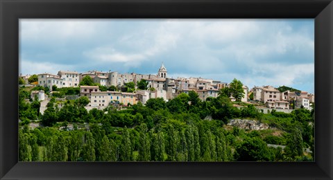 Framed Town on a hill, Sault, Vaucluse, Provence-Alpes-Cote d&#39;Azur, France Print