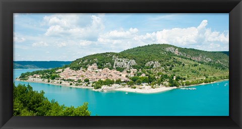 Framed Bauduen, Lake of Sainte-Croix, Var, Provence-Alpes-Cote d&#39;Azur, France Print