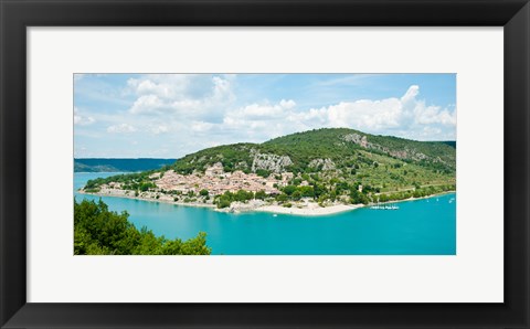 Framed Bauduen, Lake of Sainte-Croix, Var, Provence-Alpes-Cote d&#39;Azur, France Print