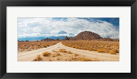 Framed Converging roads, Alabama Hills, Owens Valley, Lone Pine, California, USA Print