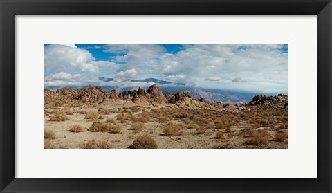 Framed Rock formations in a desert, Alabama Hills, Owens Valley, Lone Pine, California, USA Print