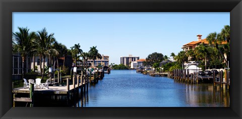 Framed Waterfront homes in Naples, Florida, USA Print