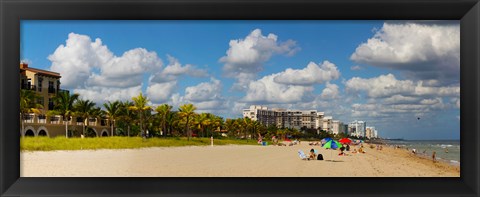 Framed Tourists on the beach, Lauderdale, Florida Print