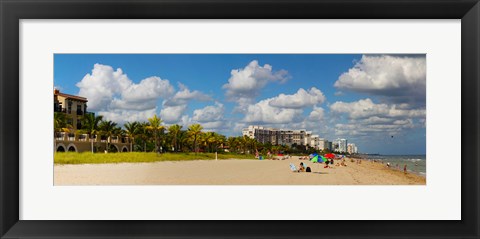 Framed Tourists on the beach, Lauderdale, Florida Print