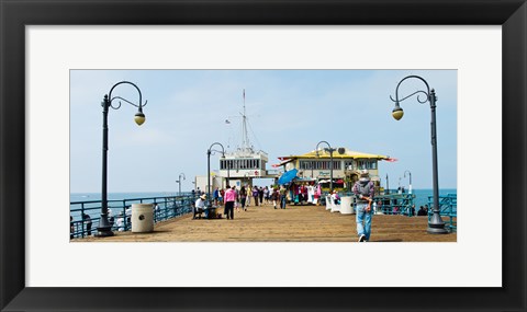 Framed Tourists on Santa Monica Pier, Santa Monica, Los Angeles County, California, USA Print