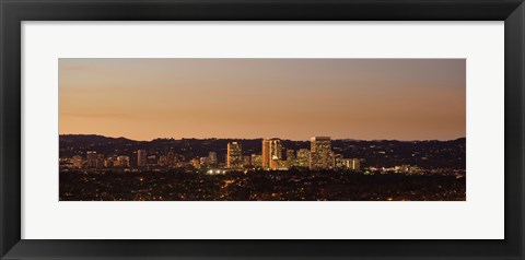 Framed Century City at night, Los Angeles, California Print