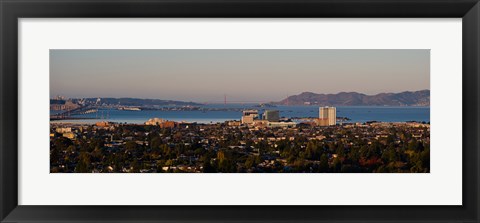 Framed Cityscape with Golden Gate Bridge and Alcatraz Island in the background, San Francisco, California, USA Print