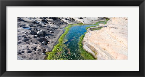 Framed Stream flowing through a rocky landscape, Point Lobos State Reserve, Carmel, Monterey County, California Print