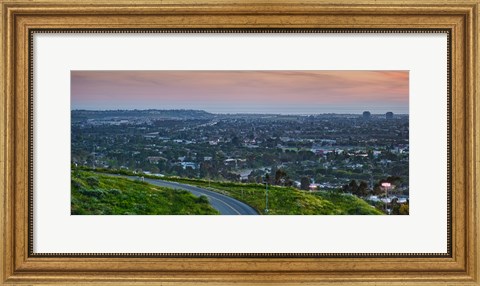 Framed Aerial view of a city viewed from Baldwin Hills Scenic Overlook, Culver City, Los Angeles County, California, USA Print