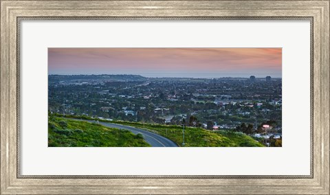 Framed Aerial view of a city viewed from Baldwin Hills Scenic Overlook, Culver City, Los Angeles County, California, USA Print